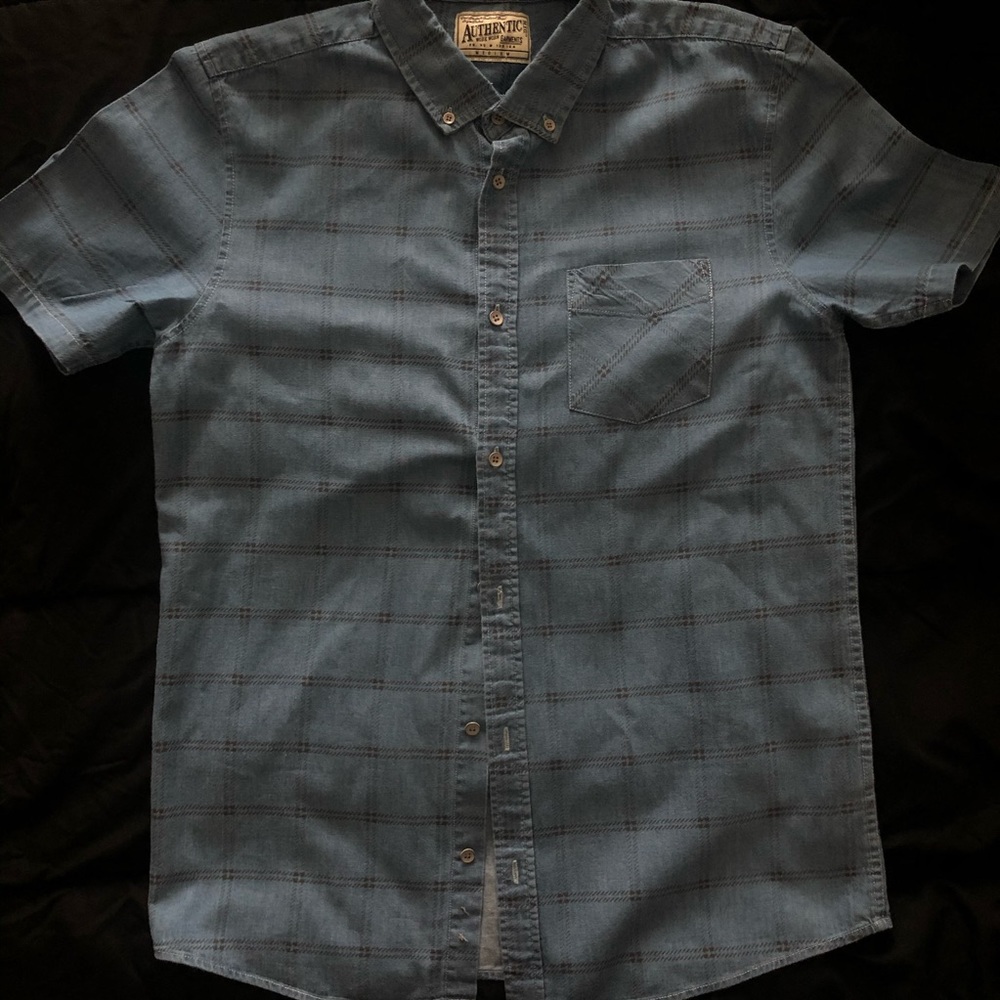 Authentic Work Worn Garments Button Down T Shirt